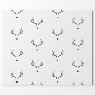 Rudolph Reindeer Antlers Red Nose Shiny Holiday