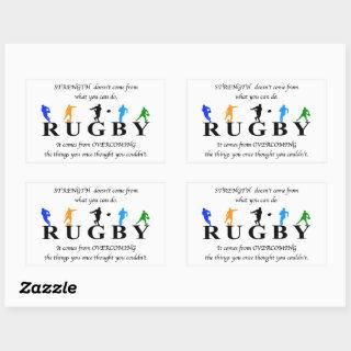 Rugby Inspirational Quote Rectangular Sticker