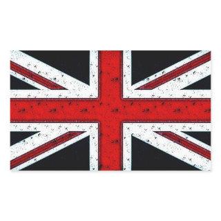 Rugged Union Jack Rectangular Sticker