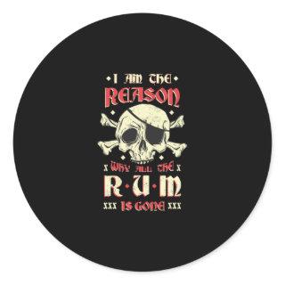 Rum pirate classic round sticker