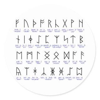 Runic Alphabet Classic Round Sticker