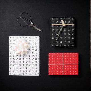 Runic Symbol White, Black & Red Wrapping Sheet Set