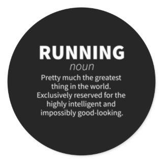 Running Definition 5K Marathon Runner Classic Round Sticker