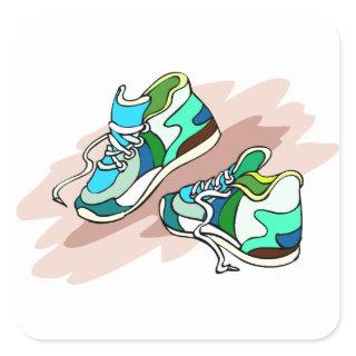 Running Shoes Square Sticker