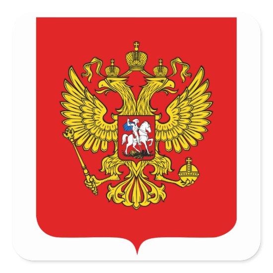 Russia Coat of Arms Square Sticker
