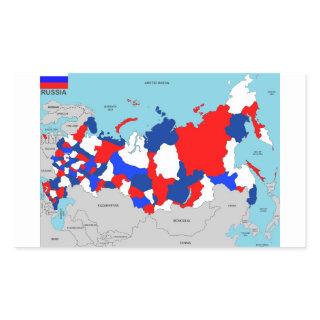 russia country political map flag rectangular sticker