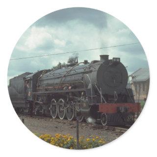 Russia, Ry four unit road diesel set with train, l Classic Round Sticker
