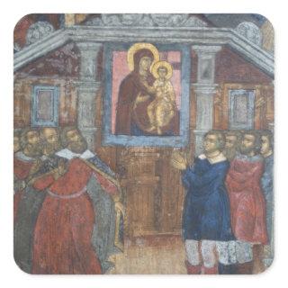 Russia, Yaroslavl, fresco in Cathedral of St. Square Sticker
