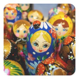Russian Nesting Dolls Square Sticker
