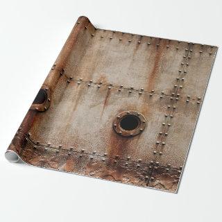 RUST AND TEXTURE ON METAL PLATE SIDES OF STAGED SH