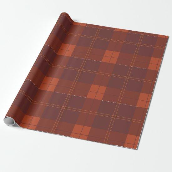 Rust Red and Orange Plaid Pattern