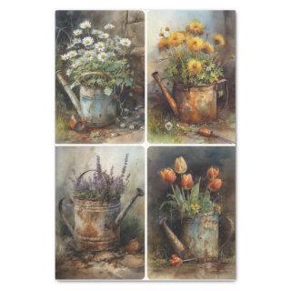 Rusted Watering Cans  Tissue Paper