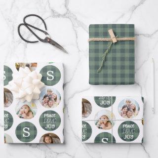 Rustic 6 Photo Monogram PEACE LOVE JOY Plaid   Sheets