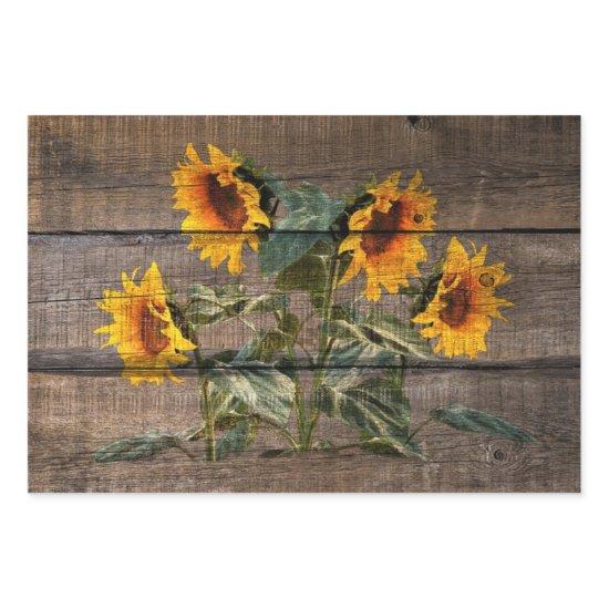 Rustic Barn Wood Sunflower  Sheets