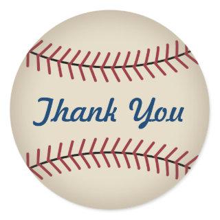 Rustic Baseball Thank You Stickers