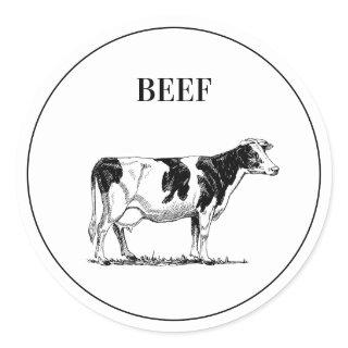 Rustic Beef Wedding Meal Choice Classic Round Sticker