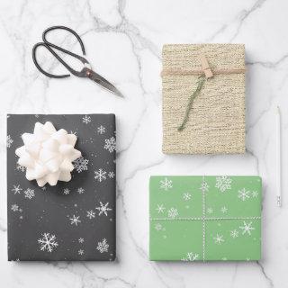 Rustic Beige Black Green Snowflake Christmas  Sheets