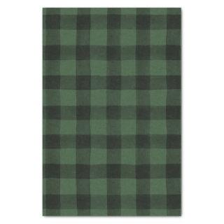 Rustic Black and Green Buffalo Plaid Tissue Paper
