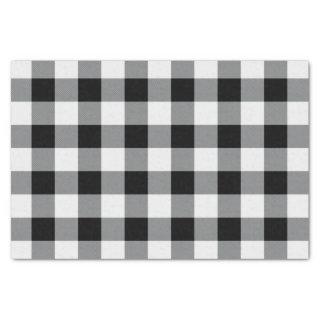 Rustic Black and White Buffalo Check Plaid Pattern Tissue Paper