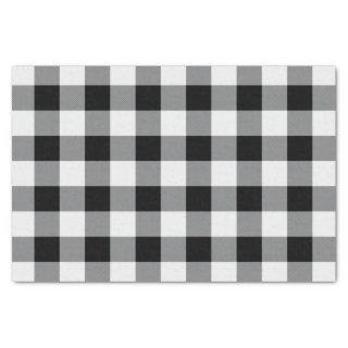 Rustic Black and White Buffalo Check Plaid Pattern Tissue Paper