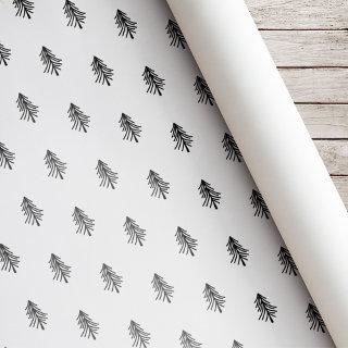 Rustic Black and White Pine Trees Christmas