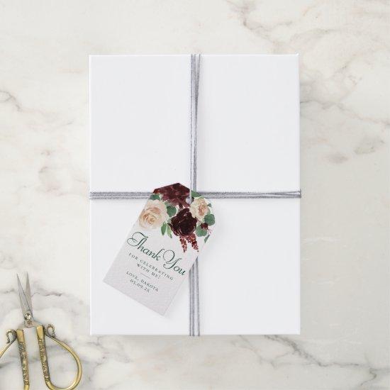 Rustic Blooms | Terracotta and Marsala Thank You Gift Tags