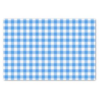 Rustic Blue and White Gingham Pattern Tissue Paper