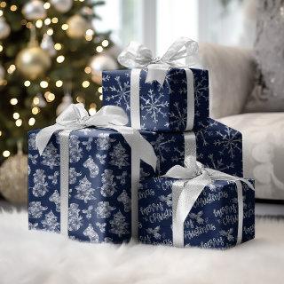Rustic Blue Wood Christmas Frost  Sheets