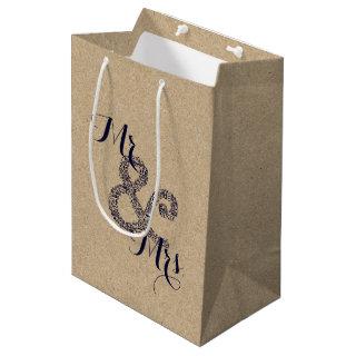 Rustic Bride Autumn Wedding Mr & Mrs Party Favor Medium Gift Bag