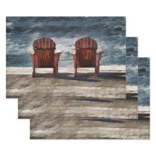 Rustic Brown Adirondack Beach Chairs Art  Sheets