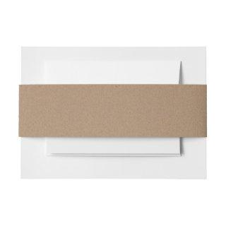 Rustic Brown Kraft Paper Pattern Invitation Belly Band