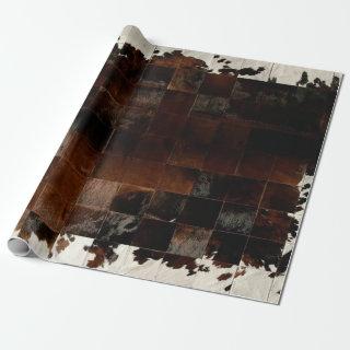 Rustic Brown Patchwork Cowhide