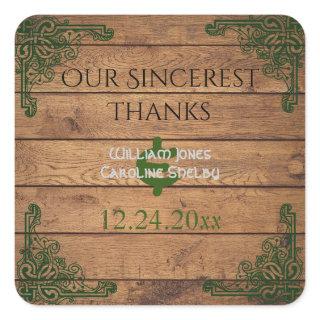 Rustic Celtic Claddagh Thank You Sticker