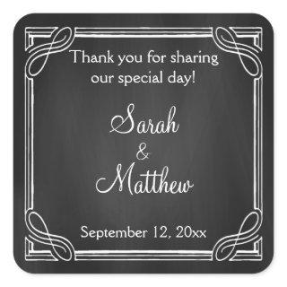 Rustic Chalkboard Wedding Favor Stickers