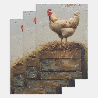 Rustic Chicken and Nest Decoupage  Sheets
