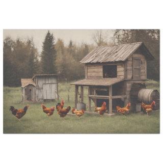 Rustic Chicken Decouapge 18lbs Tissue Paper