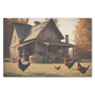 Rustic Chicken  Decoupage 10lbs Tissue Paper