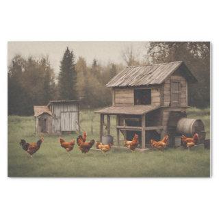 Rustic Chicken  Decoupage 10lbs Tissue Paper