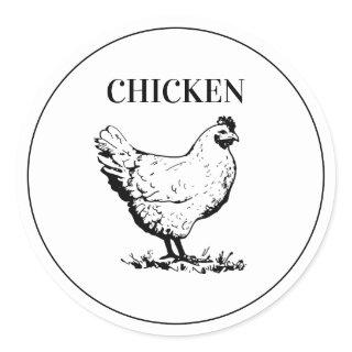 Rustic Chicken Wedding Meal Choice Classic Round Sticker