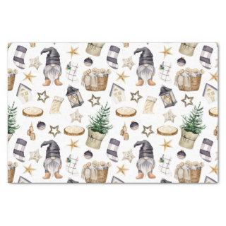 Rustic Christmas Country Gnomes and Decorations  Tissue Paper