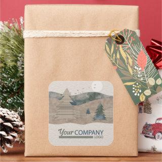 Rustic Christmas Gift or Bakery Sticker w/ Logo