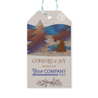 Rustic Company Gift Tag, Brown & Blue Logo Gift Tags