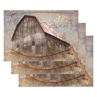 Rustic Country Barn Vintage Texture Gray Sky  Sheets