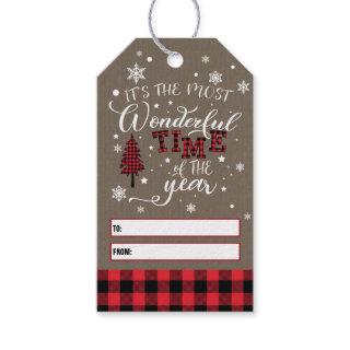 Rustic Country Buffalo Check Gift Tags