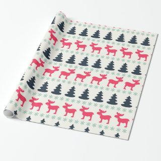 Rustic Country Christmas Holiday Moose & Tree