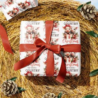 Rustic Country Christmas Wishes Cute Pig