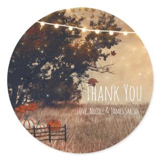 Rustic Country Field Autumn Wedding Favor Classic Round Sticker
