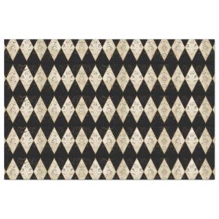 Rustic Country Harlequin Black and Tan Decoupage Tissue Paper