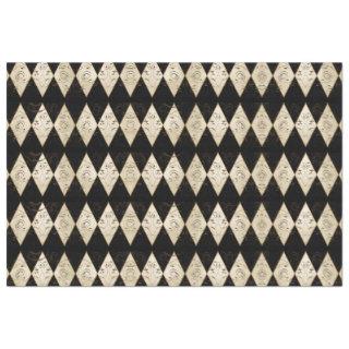 Rustic Country Harlequin Black and Tan Decoupage Tissue Paper