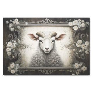 Rustic Country Sheep Ram Decoupage Tissue Paper